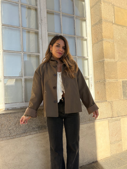 Veste trench Alice en coton kaki
