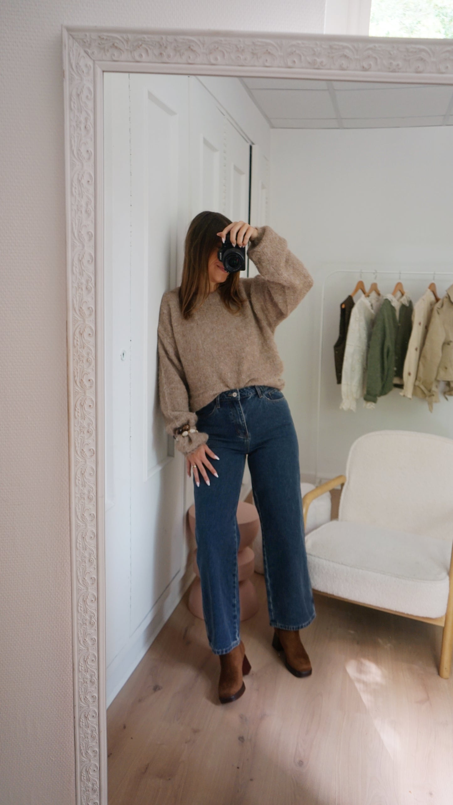 Pull en laine Taupe Henri