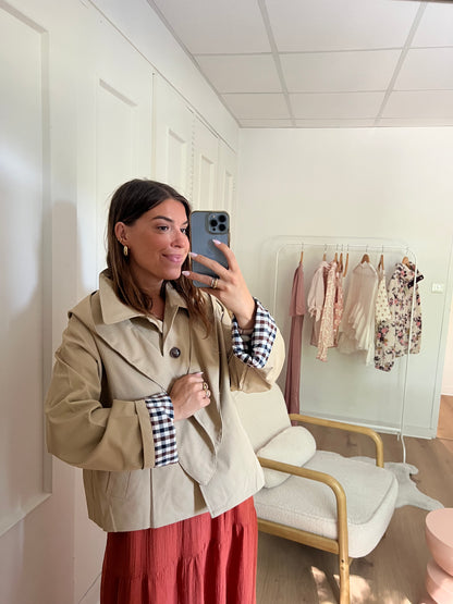 Veste à capuche amovible Garance beige