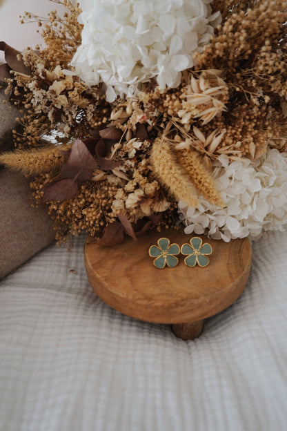 Boucles d'oreille Bloomie vert d’eau