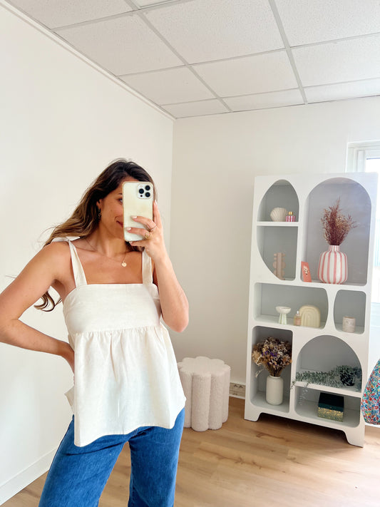 Top à noeuds beige Gloria