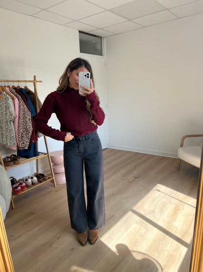 Pull fin Clara bordeaux