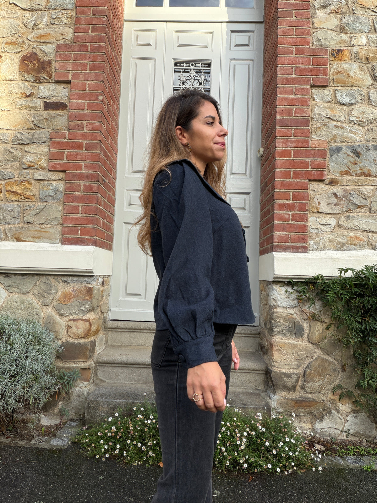 Blouse à col volanté Elisabeth