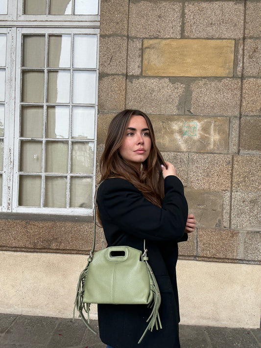 Sac à main en cuir Jodie vert olive