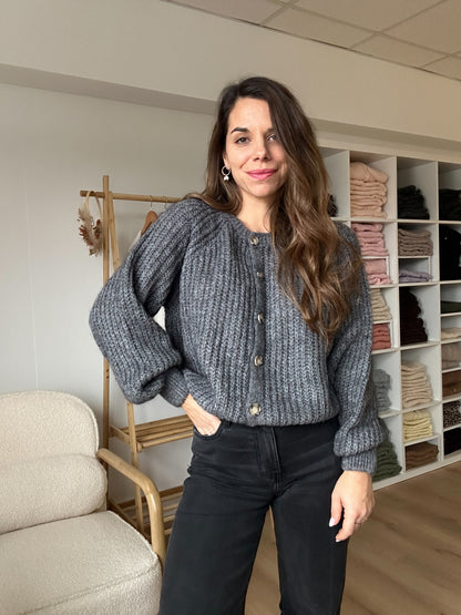 Cardigan gris chiné Honorine
