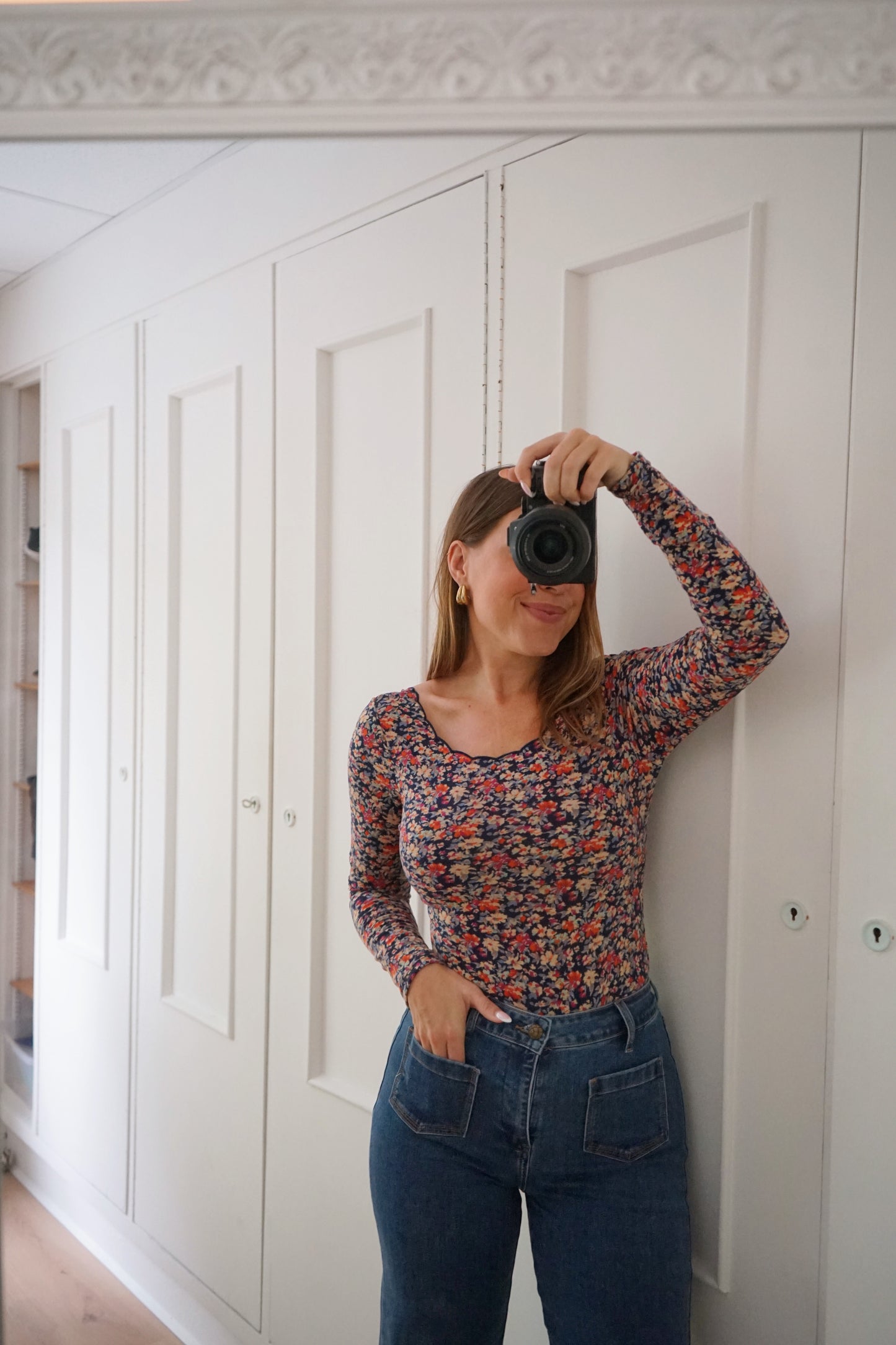 Body Martha fleuri bleu marine