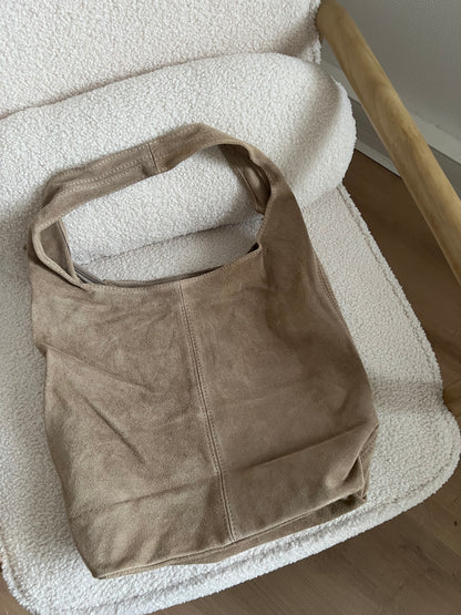 Sac à main en daim Marine beige