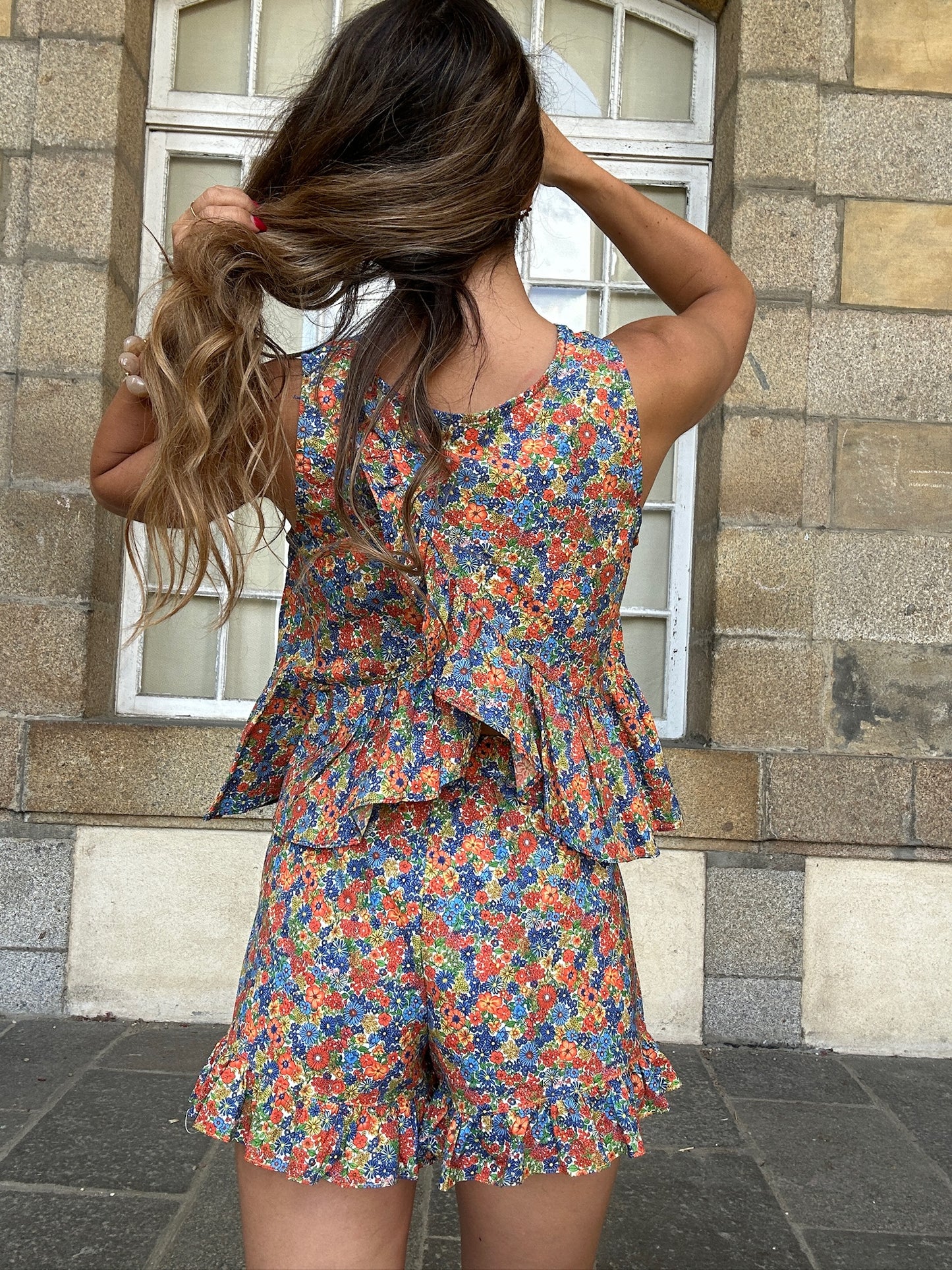 Short Suzanne liberty bleu