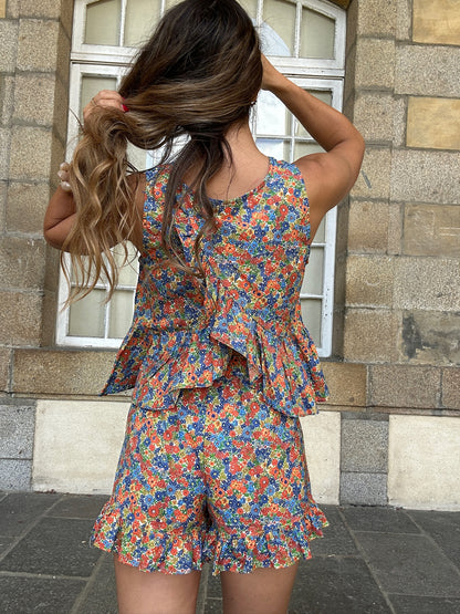 Short Suzanne liberty bleu