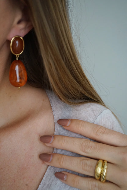 Boucles d'oreilles Orso camel