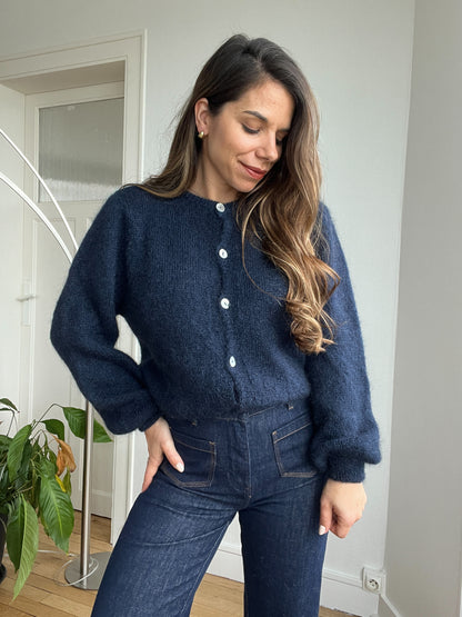 Maille en laine Bianca bleu marine