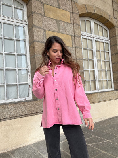 Veste en jean Céleste rose bonbon