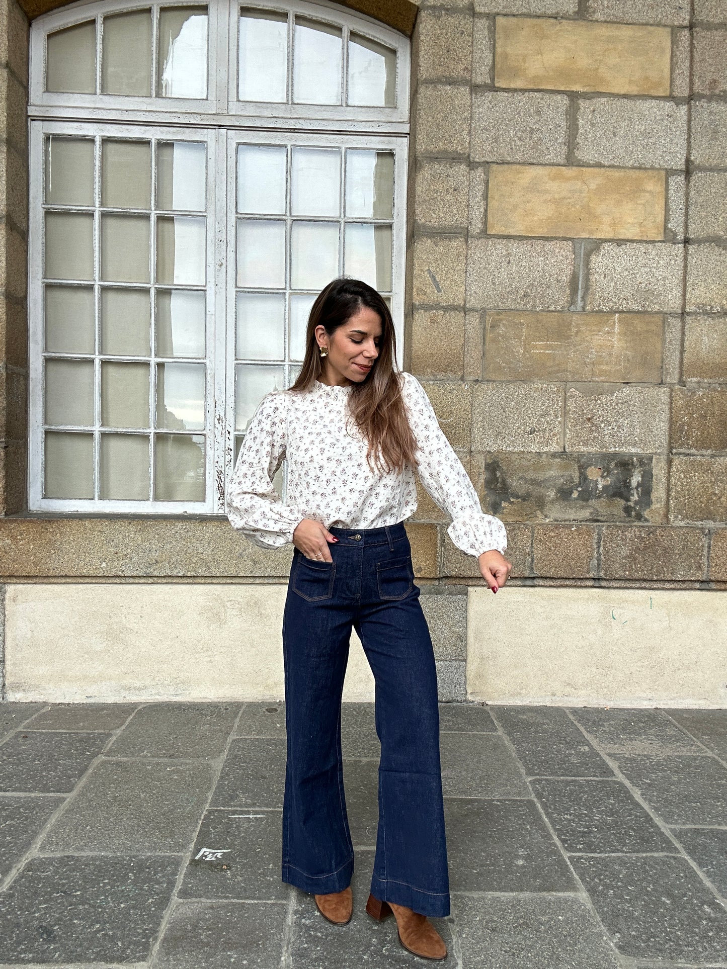 Blouse en coton Rose