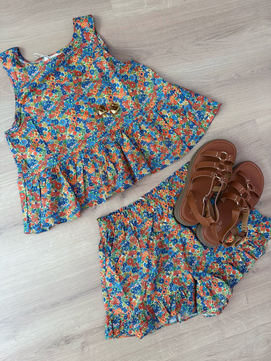 Short Suzanne liberty bleu