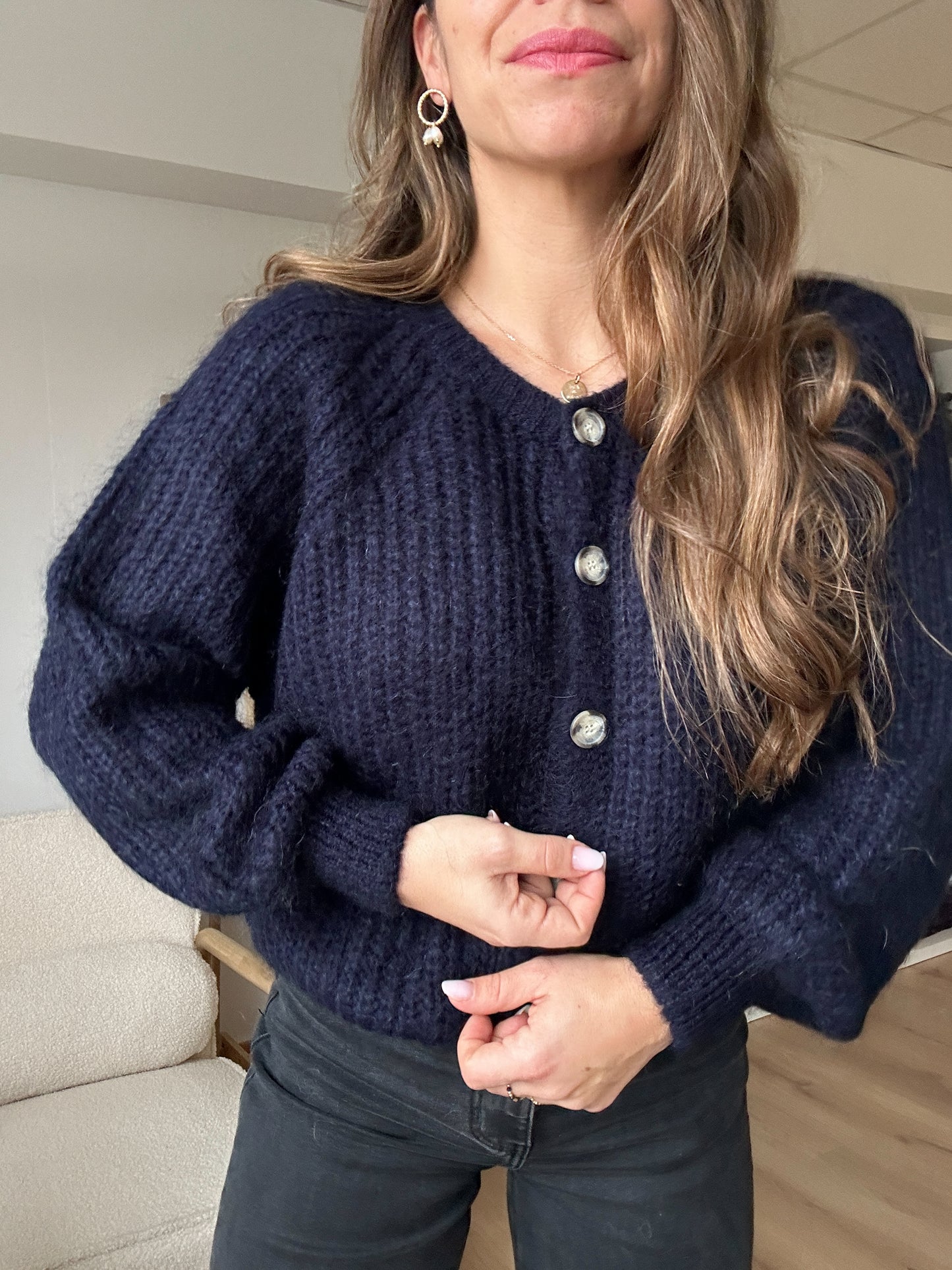 Cardigan bleu marine Honorine