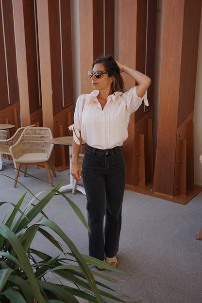 Mini Blouse Brune doux rose