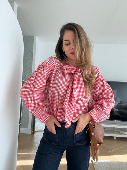 Blouse vichy rouge Alice