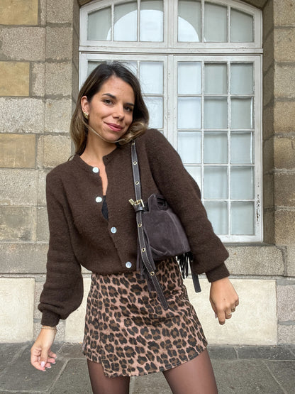 Sac à main en cuir Jodie chocolat