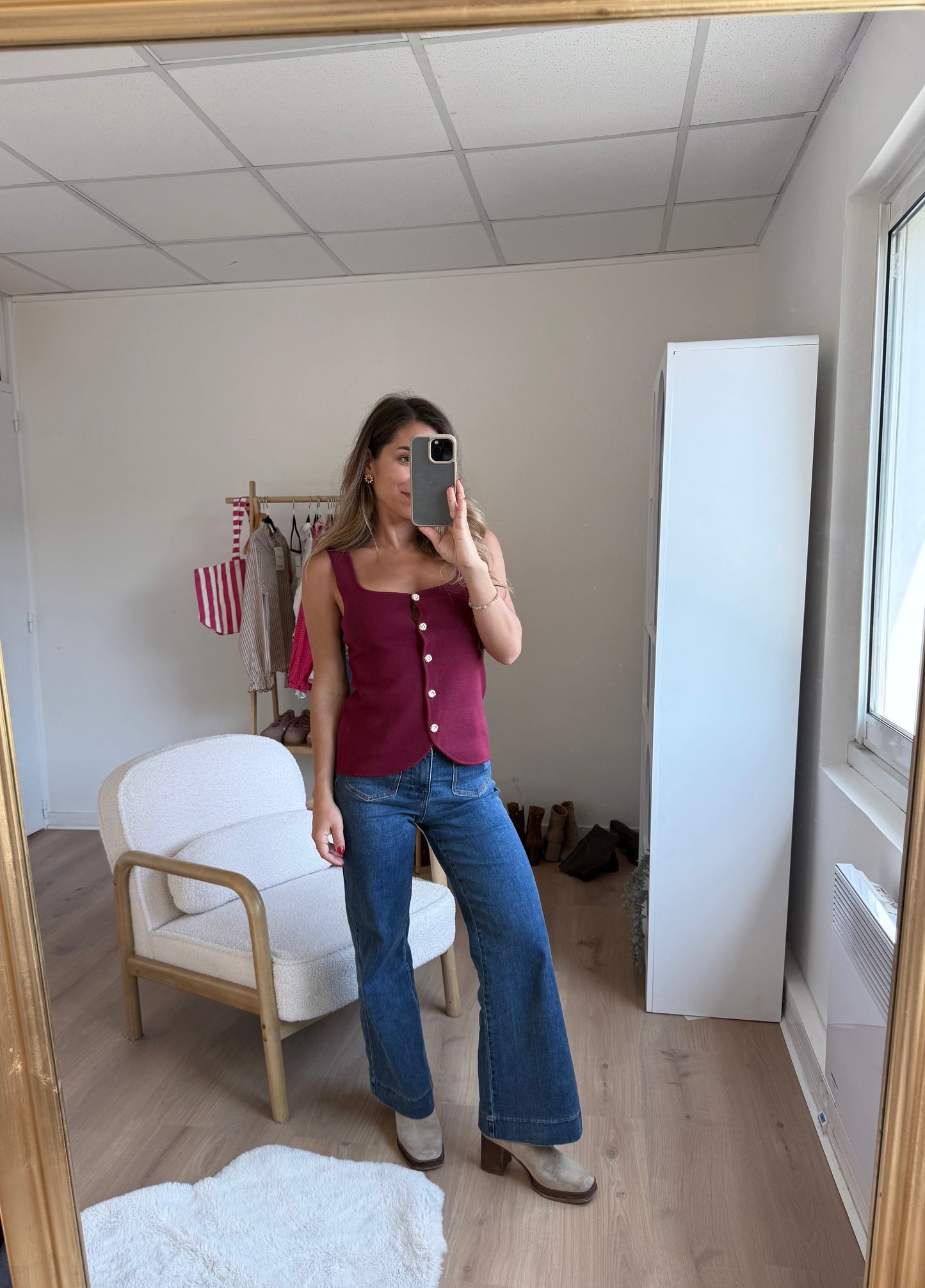 Top Ambre bordeaux