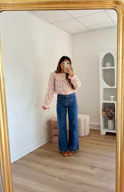 Blouse fleurie Amélia rose