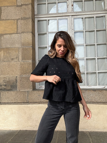 Top dentelle péplum Mira