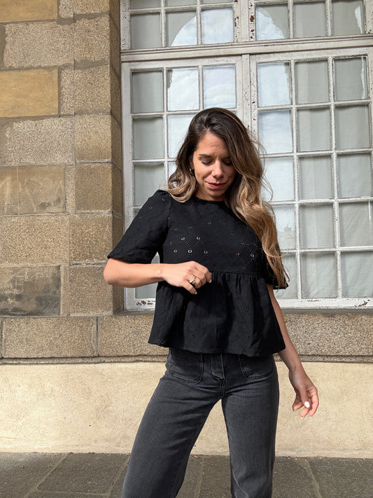 Top dentelle péplum Mira