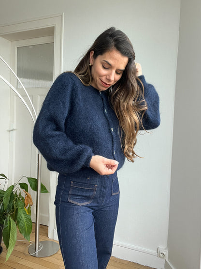 Maille en laine Bianca bleu marine
