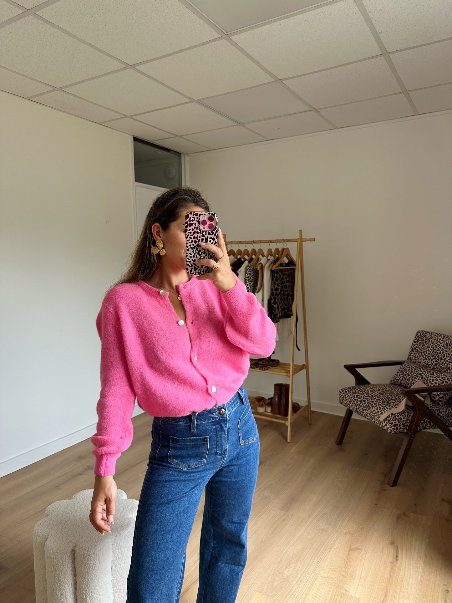 Maille en laine Léonie rose bonbon