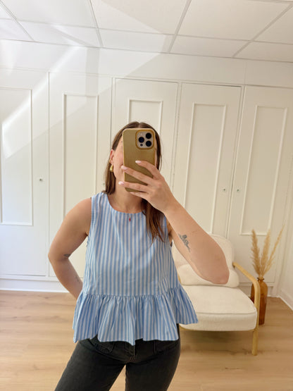 Top rayé Raquel bleu