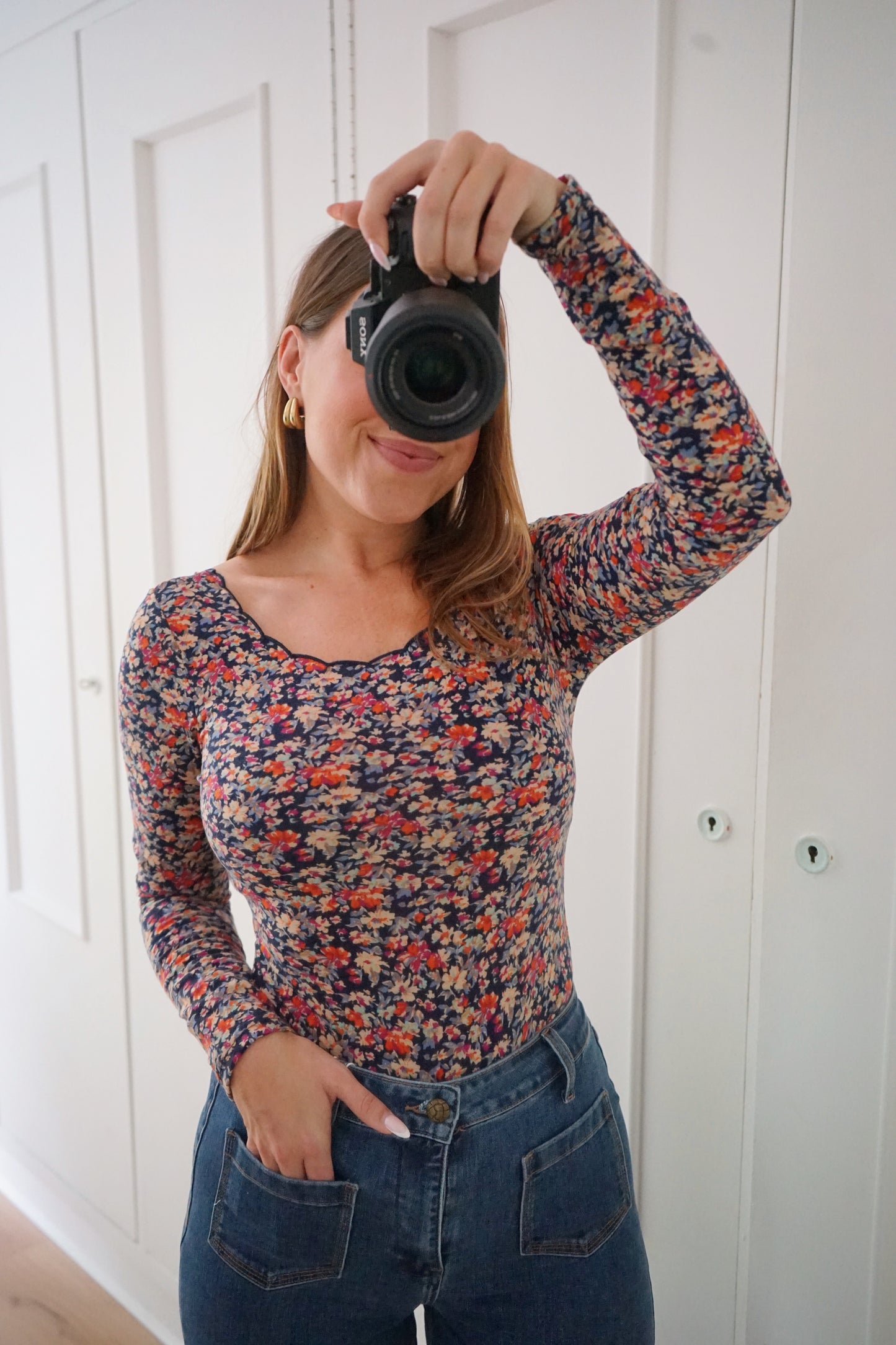Body Martha fleuri bleu marine