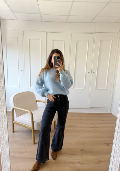 Maille en mohair et laine Gaia bleu glacier