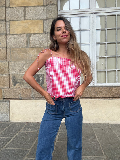 Top vichy Aimée rouge