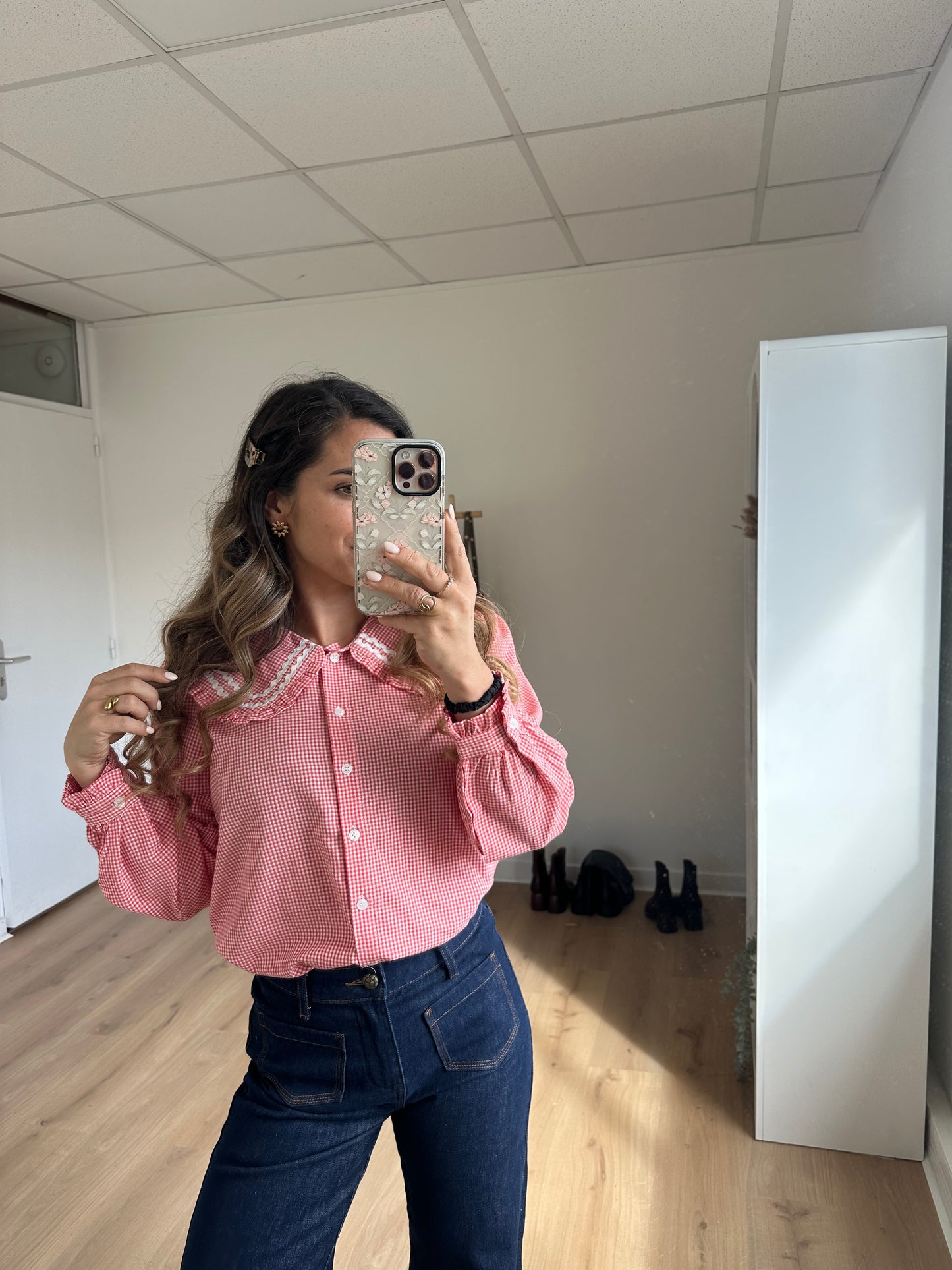 Blouse vichy col Claudine Anaëlle