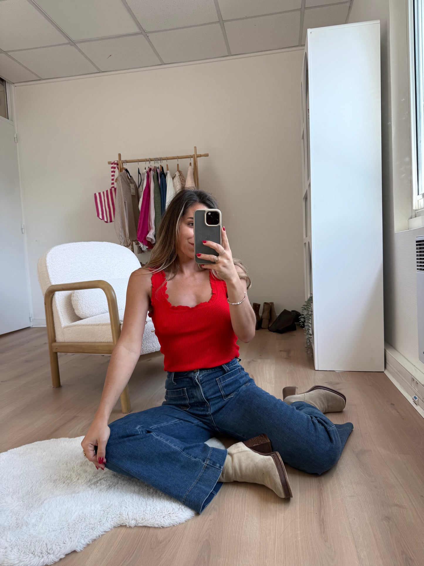 Top nora rouge