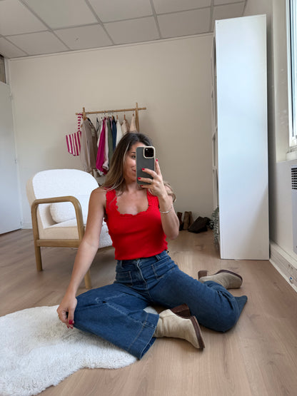 Top nora rouge