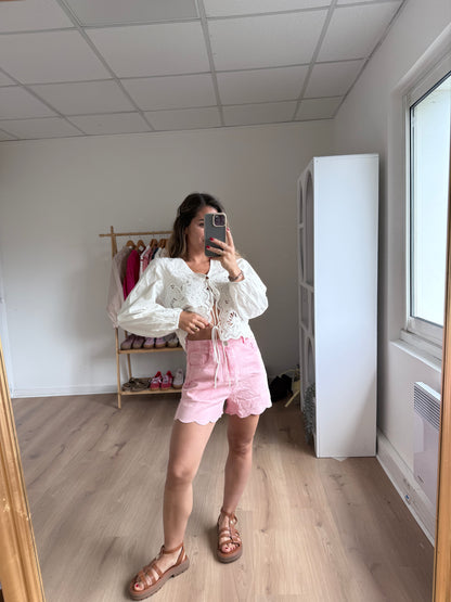 Short en jean Pippa rose