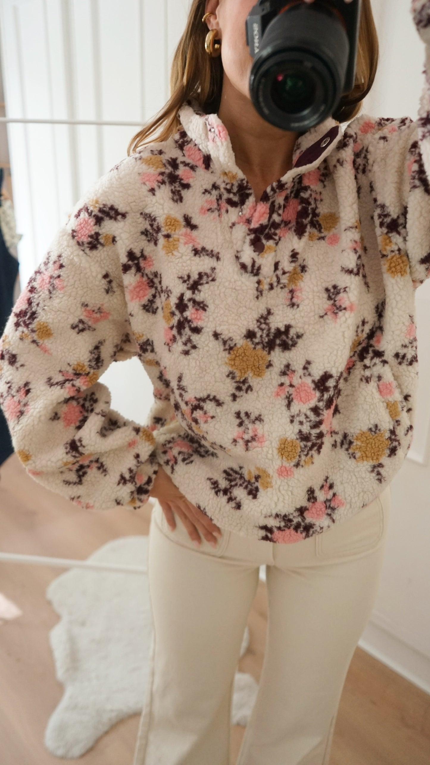 Pull moumoute fleurie Gina