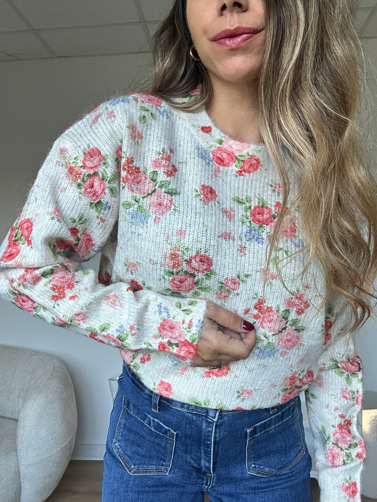Pull Loïs à fleurs