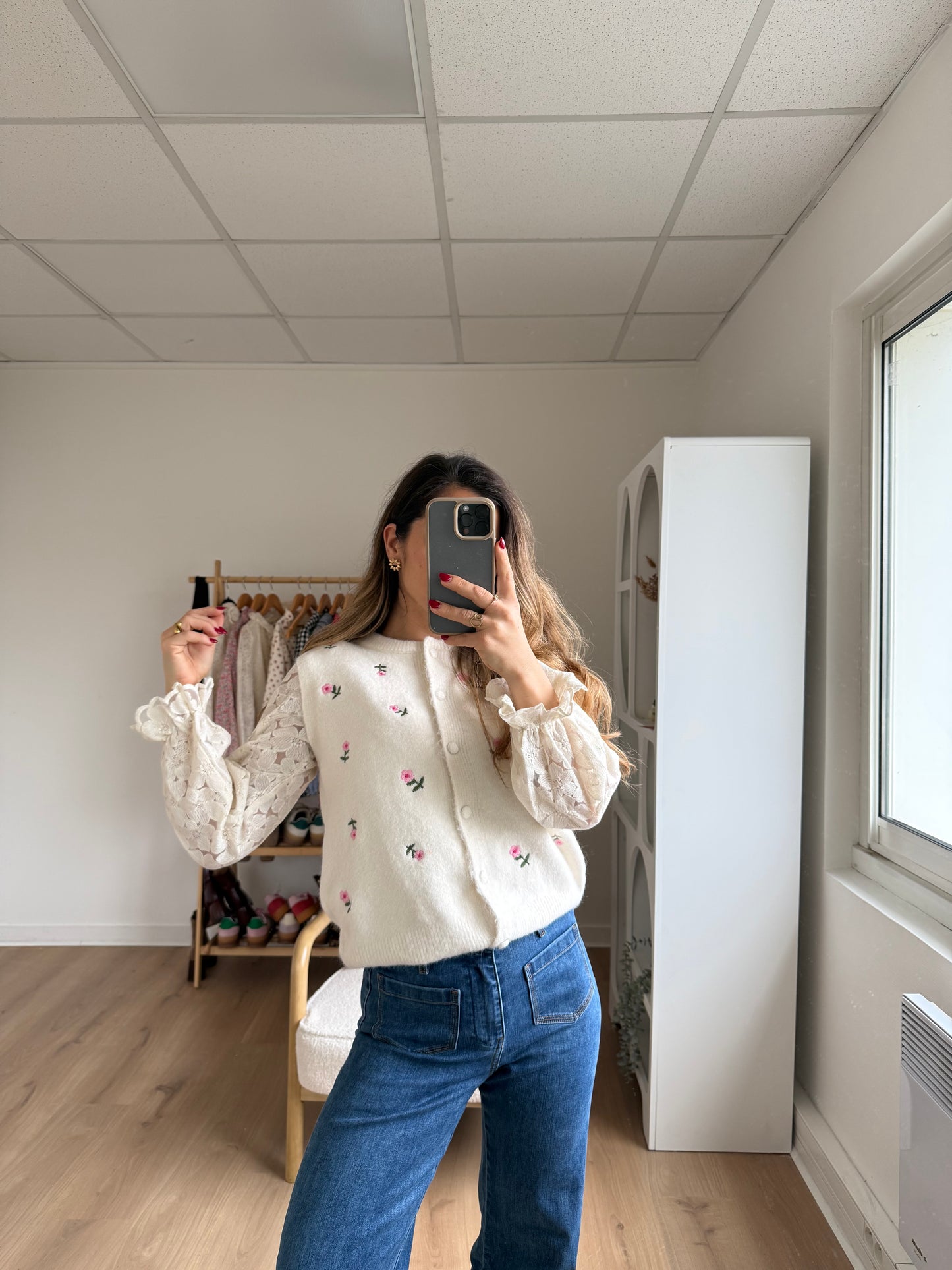 Pull sans manches fleuri Lina