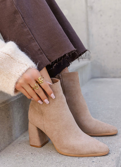 Bottines en suédine Mia beige