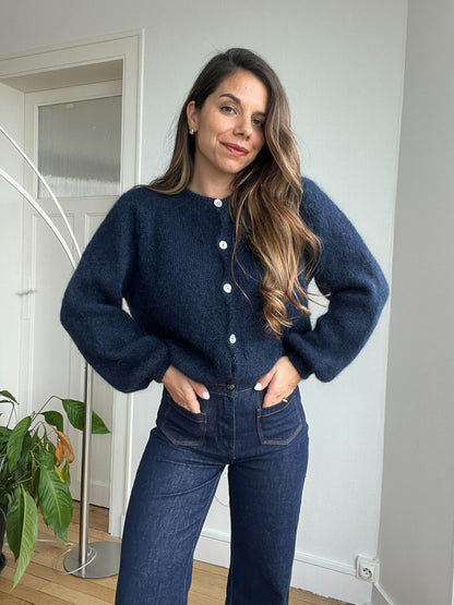 Maille en laine Bianca bleu marine