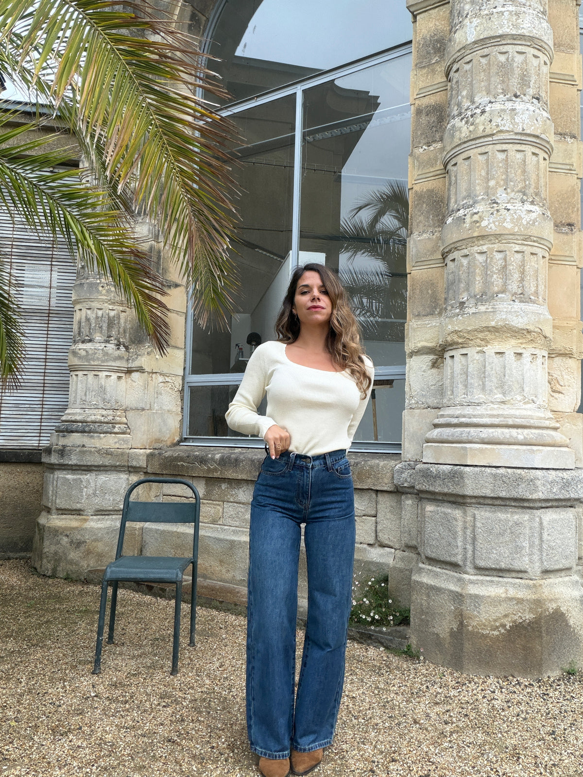 Jean Noa Denim foncé avec boutons ajustables