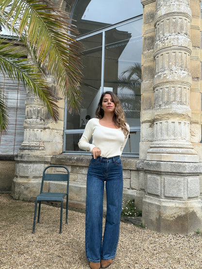 Jean Noa Denim foncé avec boutons ajustables