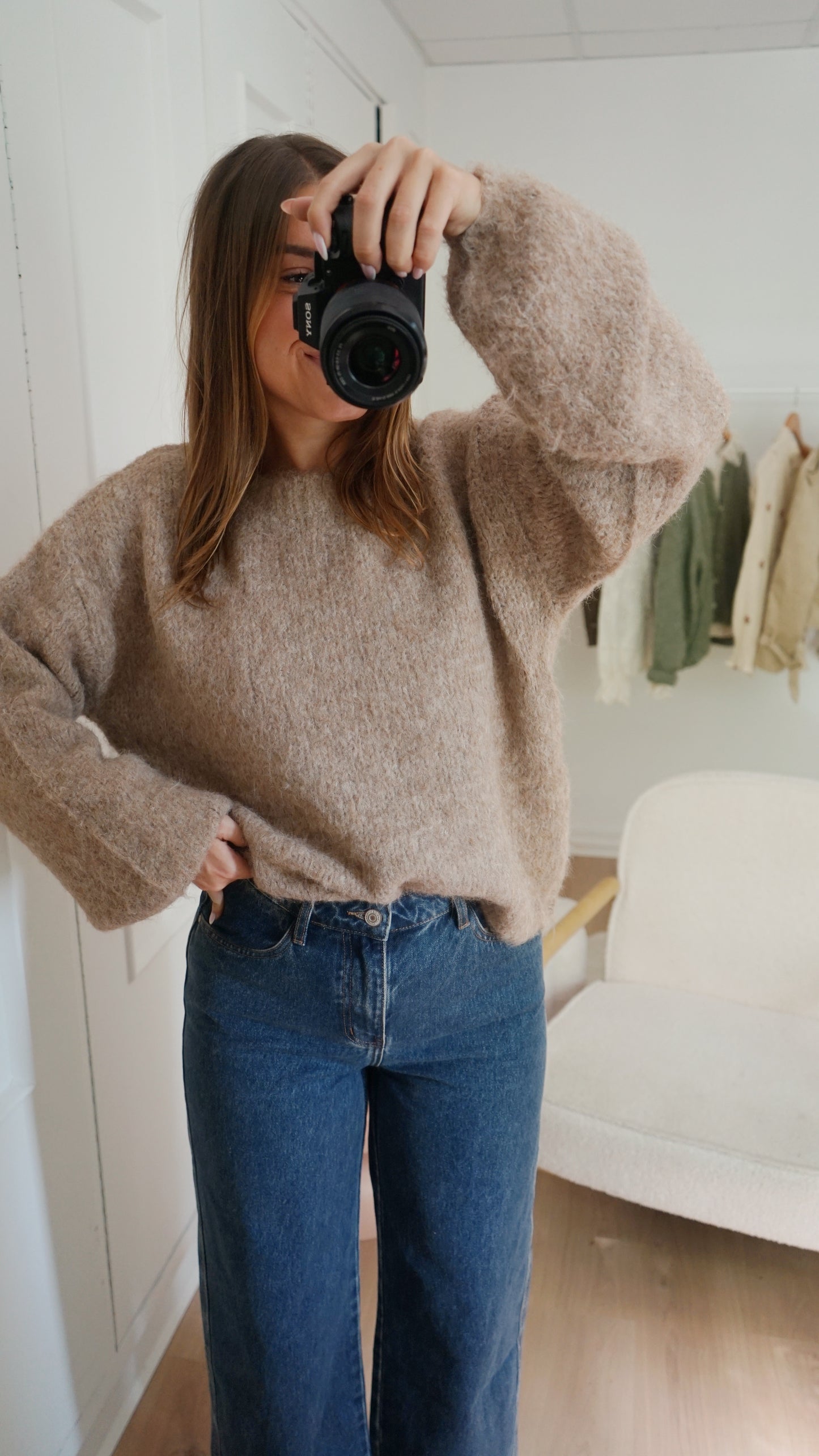 Pull en laine Taupe Henri