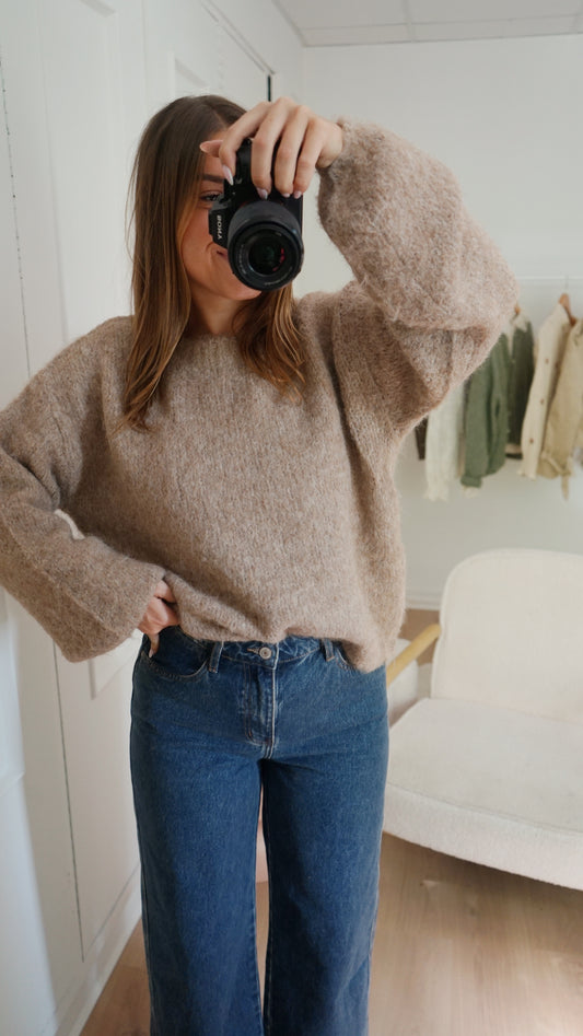 Pull en laine Taupe Henri