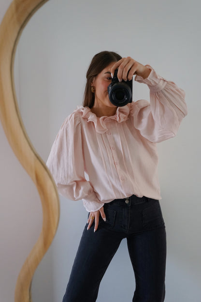 Blouse Brune doux rose