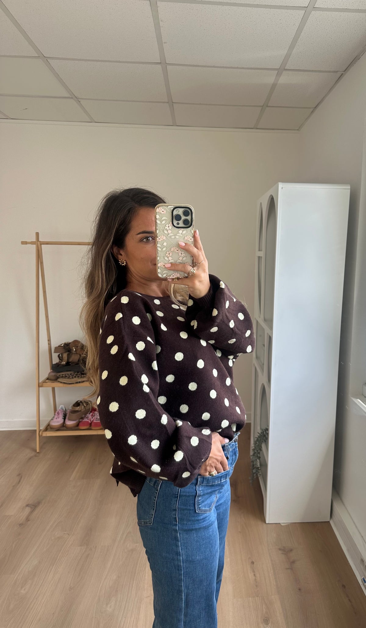Pull à pois chocolat Zélie