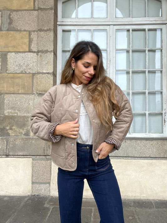 Veste matelassée marron Clara