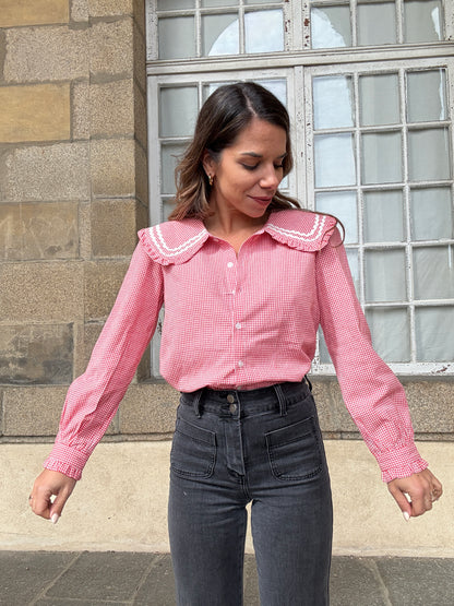 Blouse vichy col Claudine Anaëlle