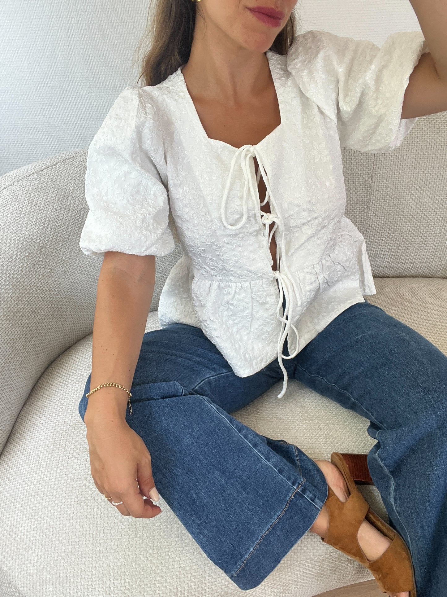 Blouse péplum blanche Giulia